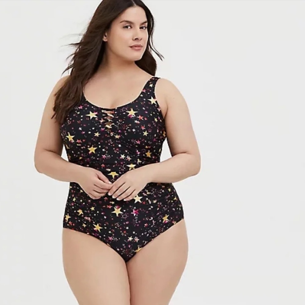 Torrid Foil Star Lattice Swimsuit